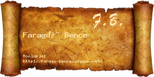 Faragó Bence névjegykártya