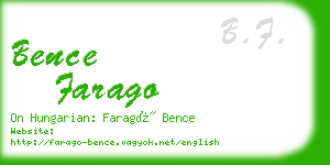 bence farago business card