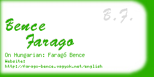 bence farago business card